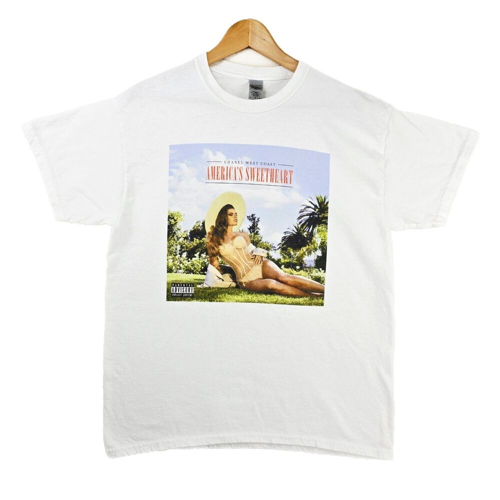 Chanel West Coat Shirt Mens‎ Large White America's Sweetheart Rap Tee Hip Hop